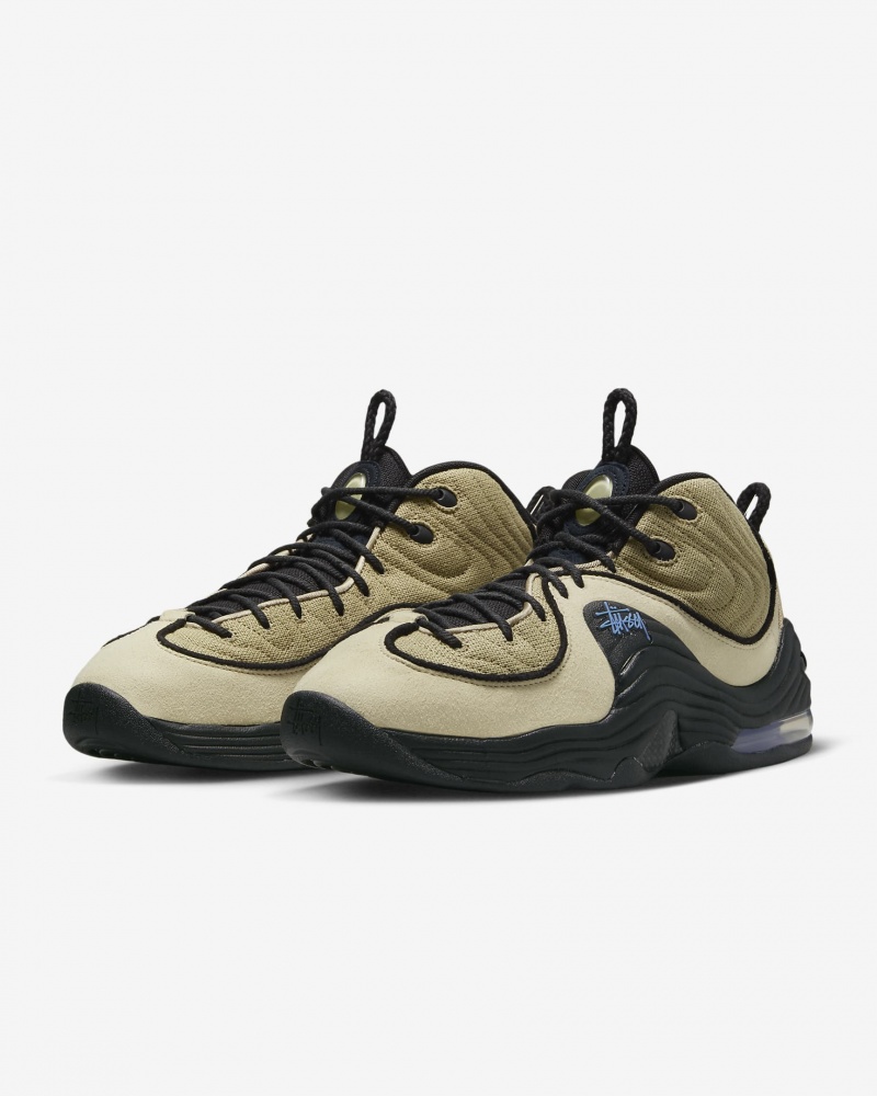 Stüssy x Nike Air Penny 2 DX6934-200 Shoes Rattan / Limestone / Black | RIB-807241