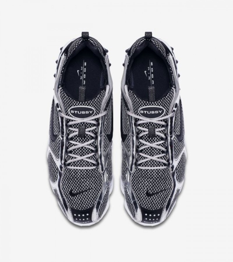 Stüssy x Nike Air Zoom Spiridon Caged 2 'Pure Platinum' CU1854‑001 Shoes Pure Platinum / Black / White | GSQ-632091