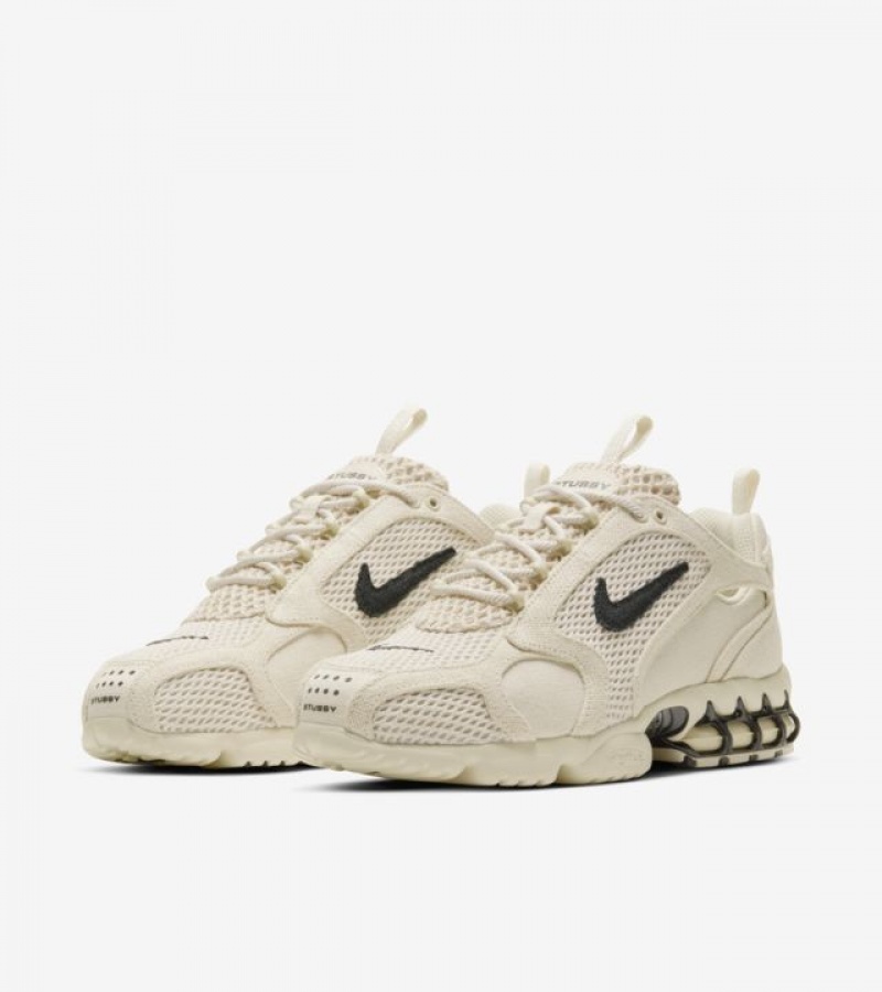 Stüssy x Nike Air Zoom Spiridon Caged 2 'Fossil' CQ5486‑200 Shoes Fossil / Black / Fossil | IEF-019842