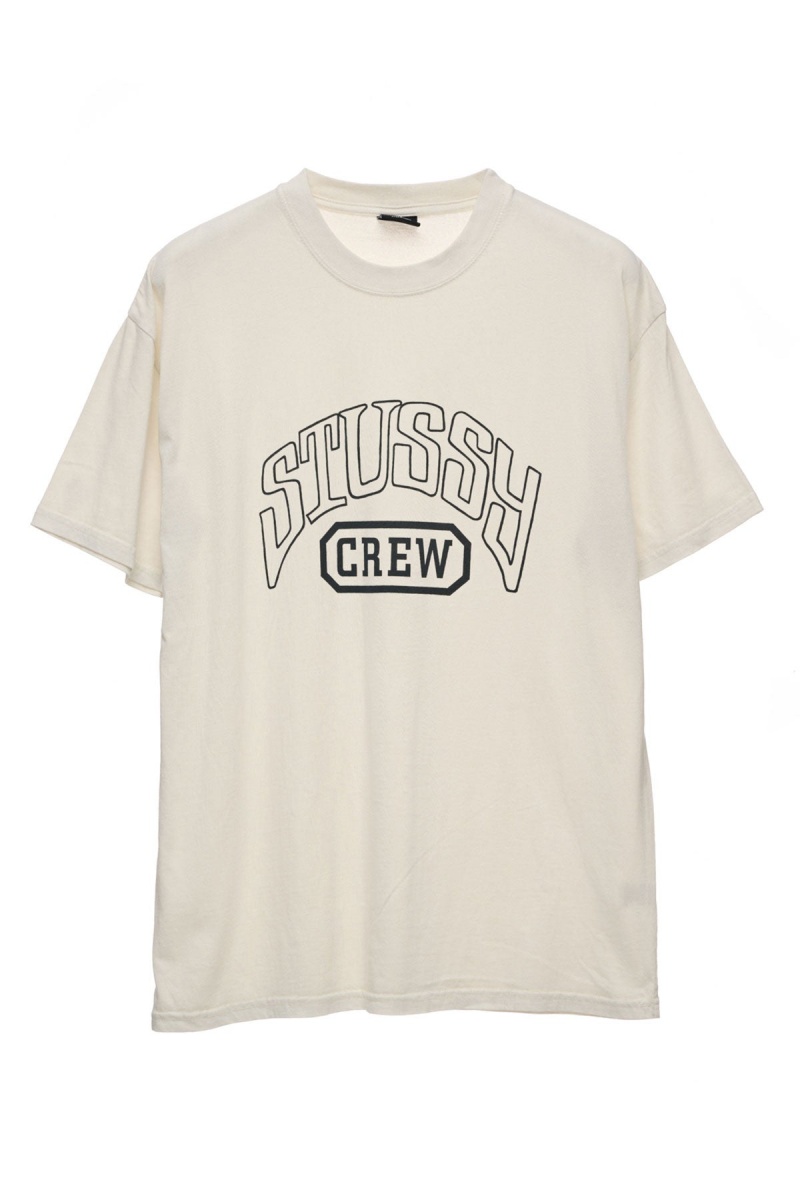 Stüssy Stussy Crew Ss Tee Tees Pigment Washed White | ZFI-364879