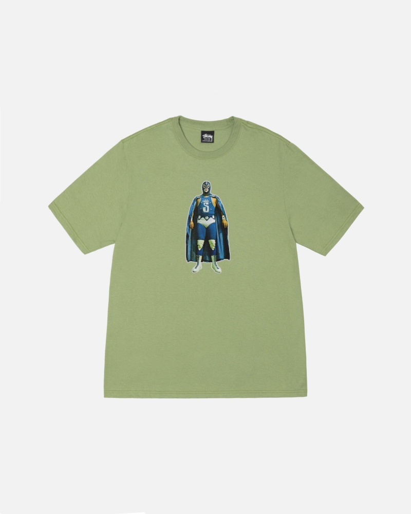 Stüssy Stussy Lucha Tee Short Sleeve T-Shirt Moss | KDU-748129