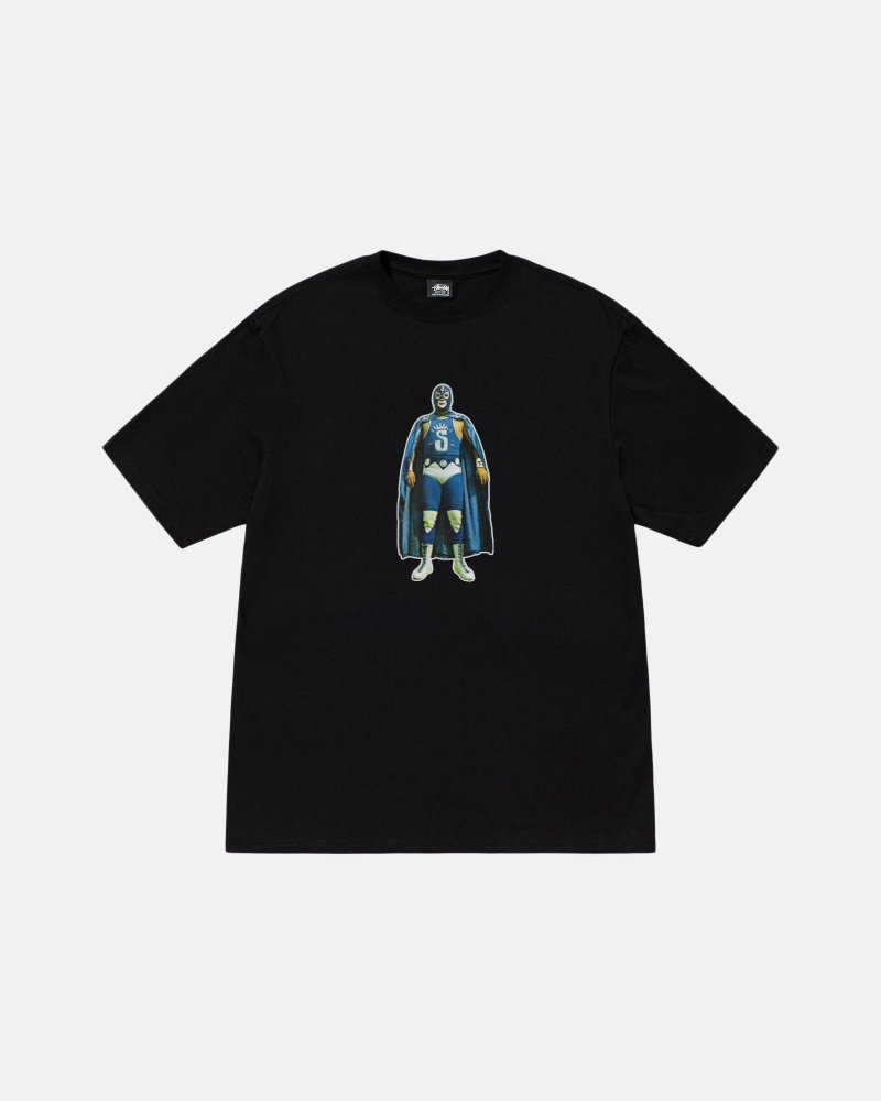 Stüssy Stussy Lucha Tee Short Sleeve T-Shirt Black | TLH-015826