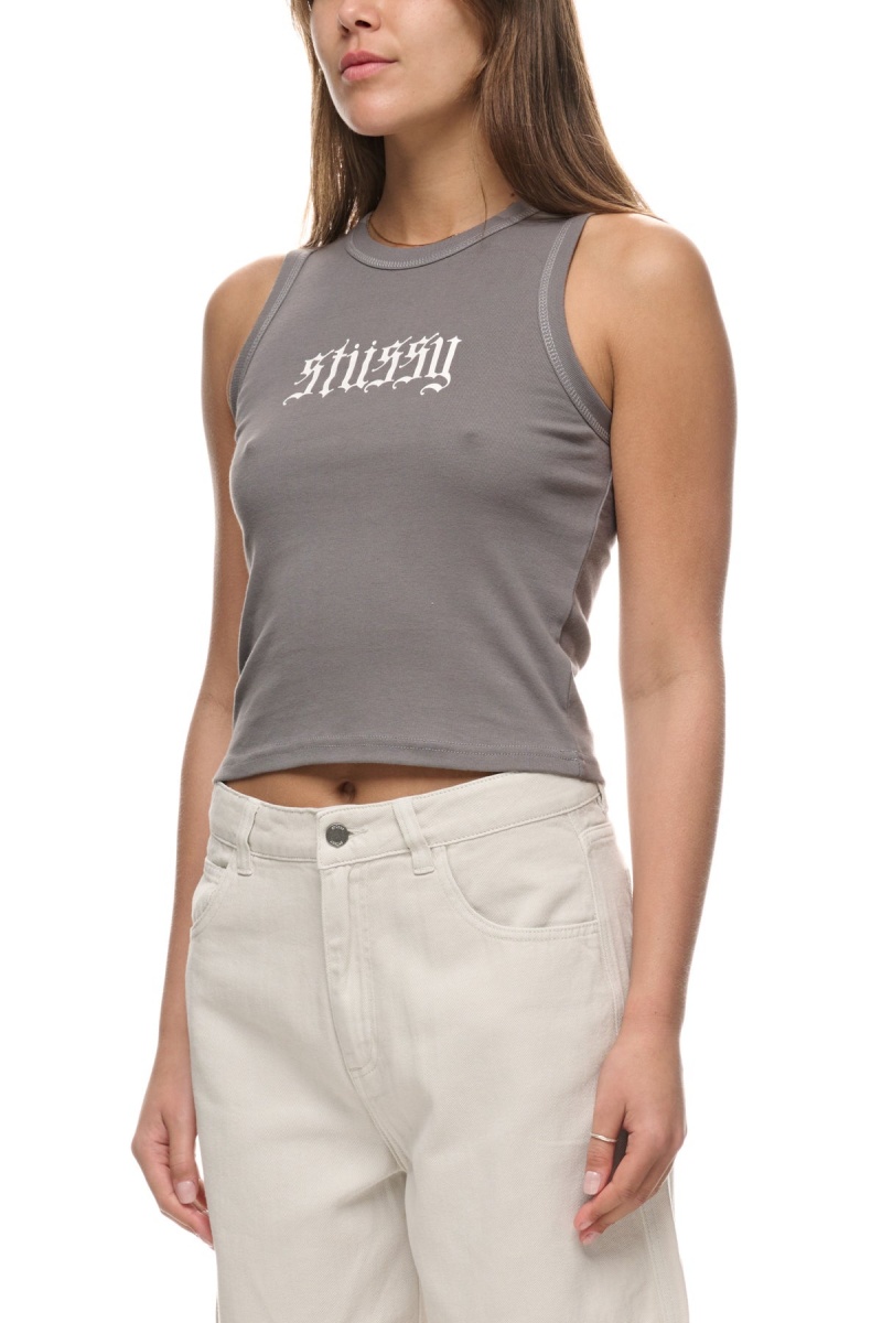 Stüssy Stussy Rib Tank T-Shirts L/S Grey | JYU-187205