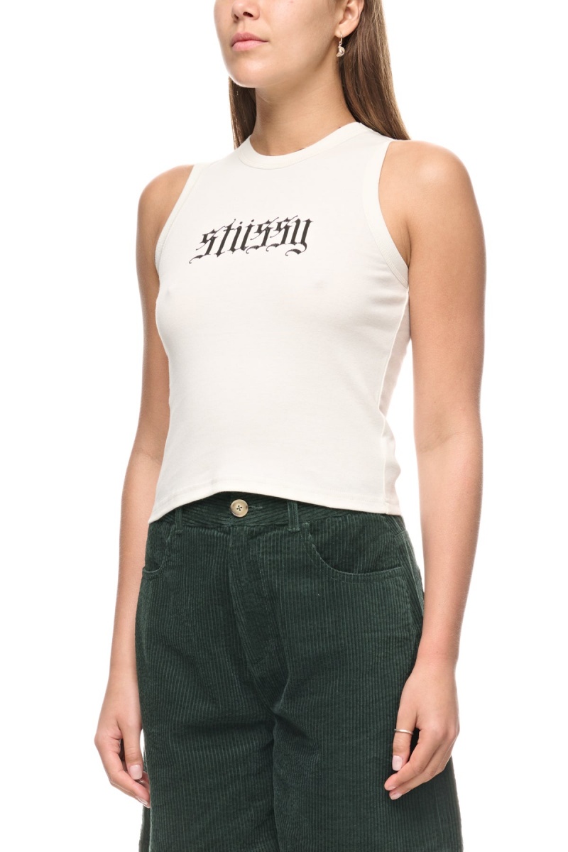 Stüssy Stussy Rib Tank T-Shirts L/S Washed White | XGT-951834