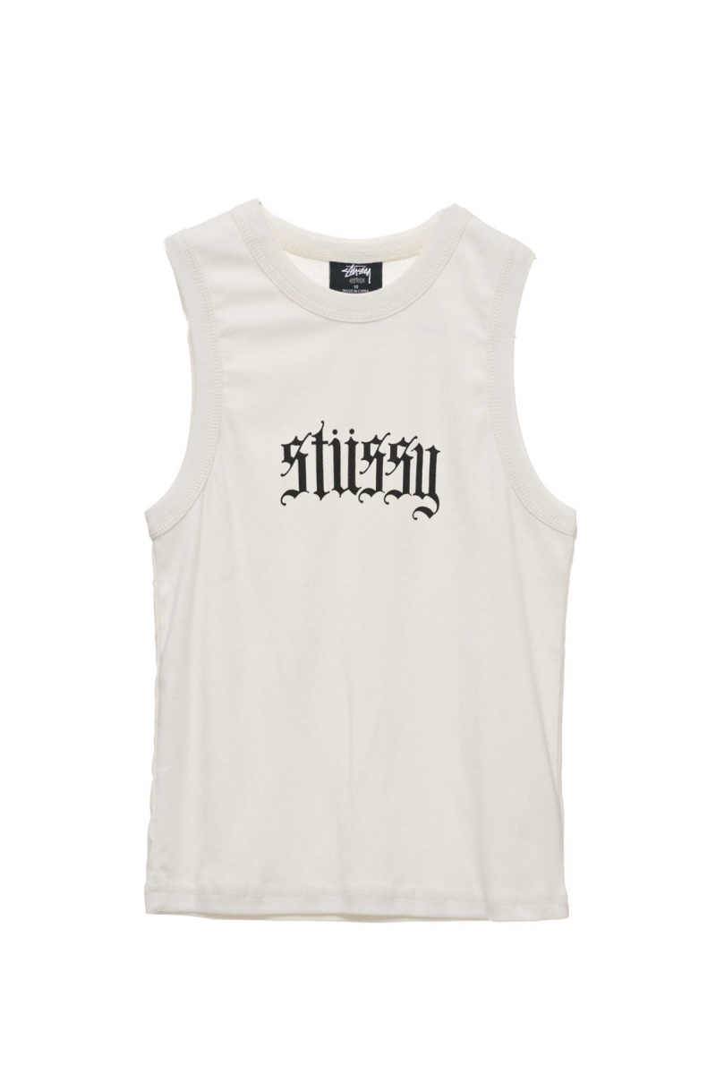 Stüssy Stussy Rib Tank T-Shirts L/S Washed White | XGT-951834