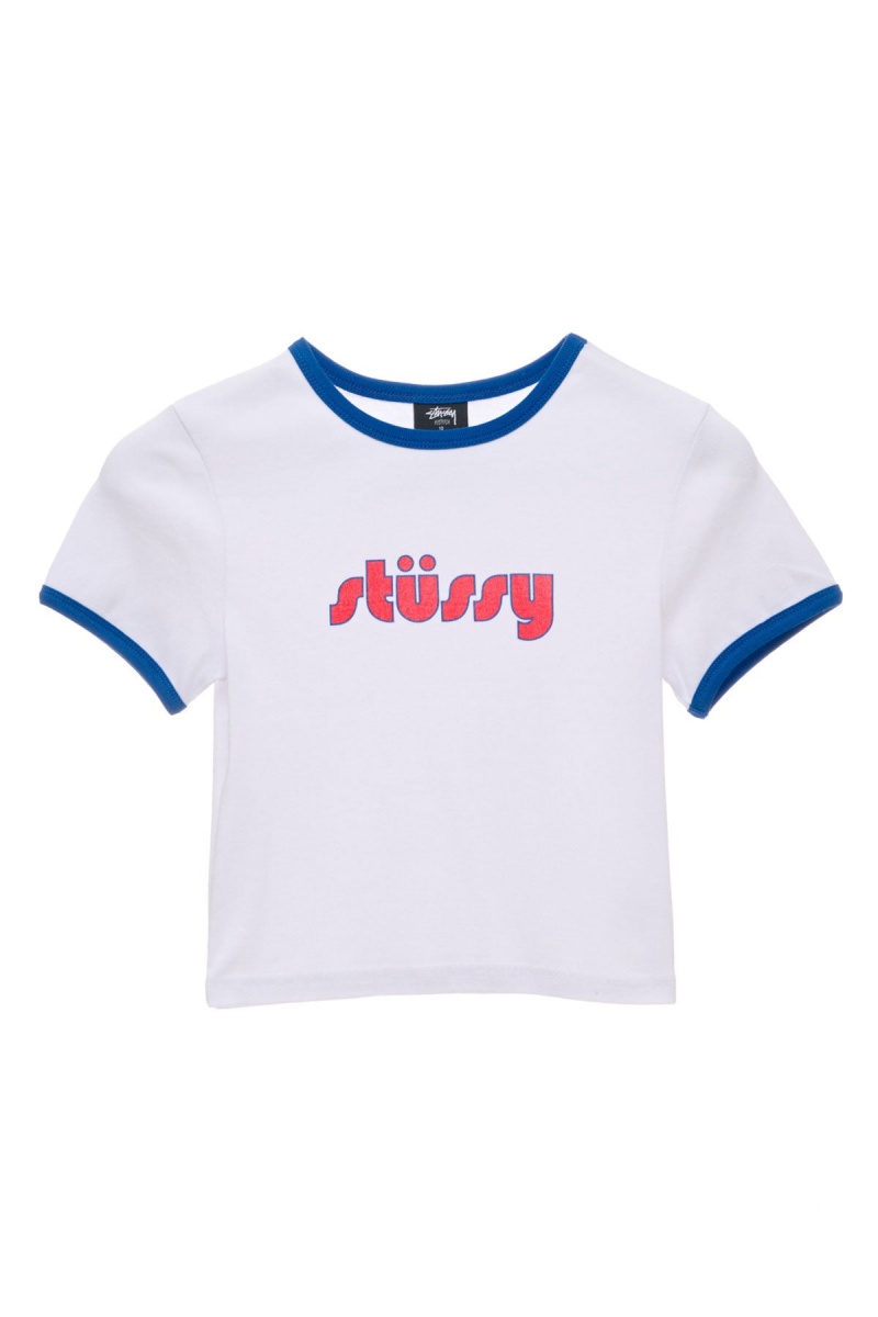 Stüssy Stussy Ringer Tee Tees White/ Ultramarine | RFN-091254