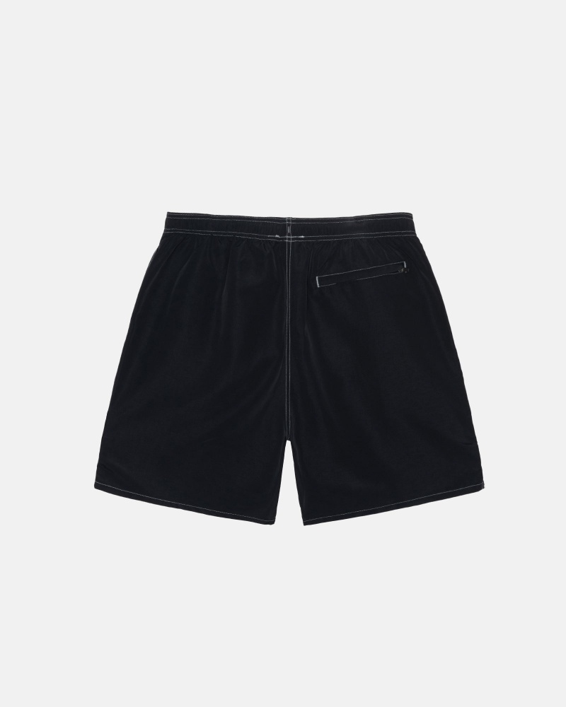 Stüssy Surfman Patch Water Short Swim Bottom Black | QBP-295806