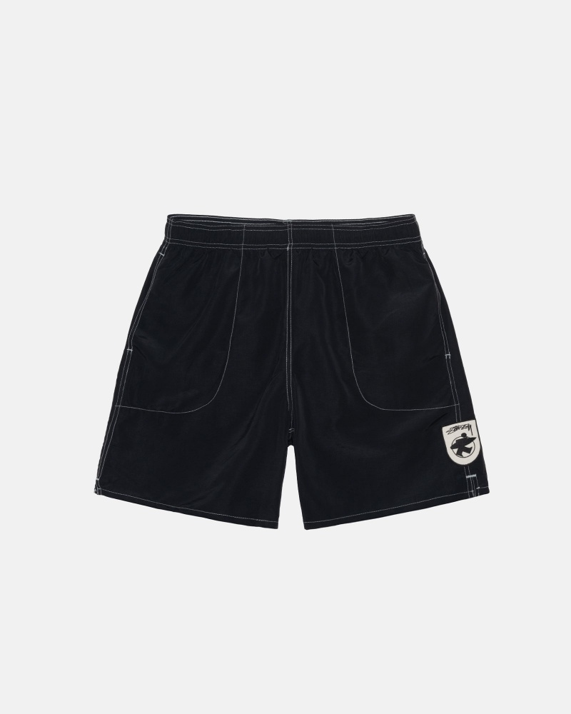 Stüssy Surfman Patch Water Short Swim Bottom Black | QBP-295806