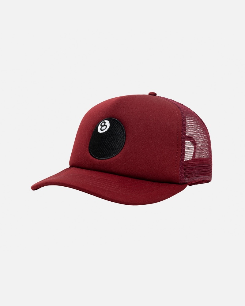 Stüssy Trucker 8 Ball Snapback Ball Cap Paprika | MXE-783519