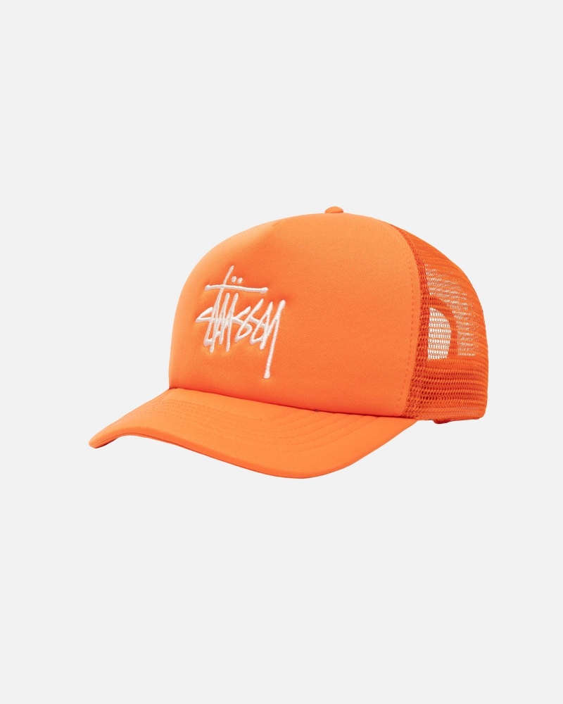 Stüssy Trucker Big Basic Snapback Ball Cap Pumpkin | TLH-351980