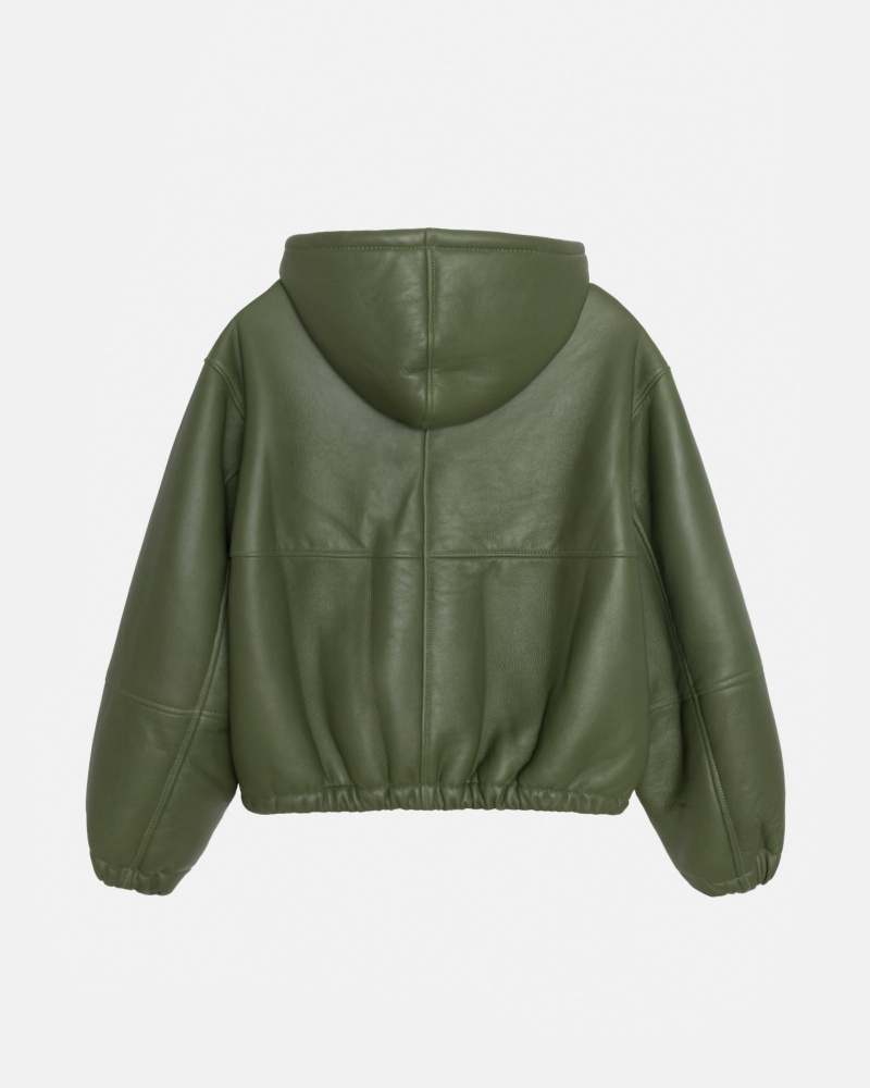 Stüssy Work Jacket Shearling Long Sleeve Outerwear Green | IOB-254780