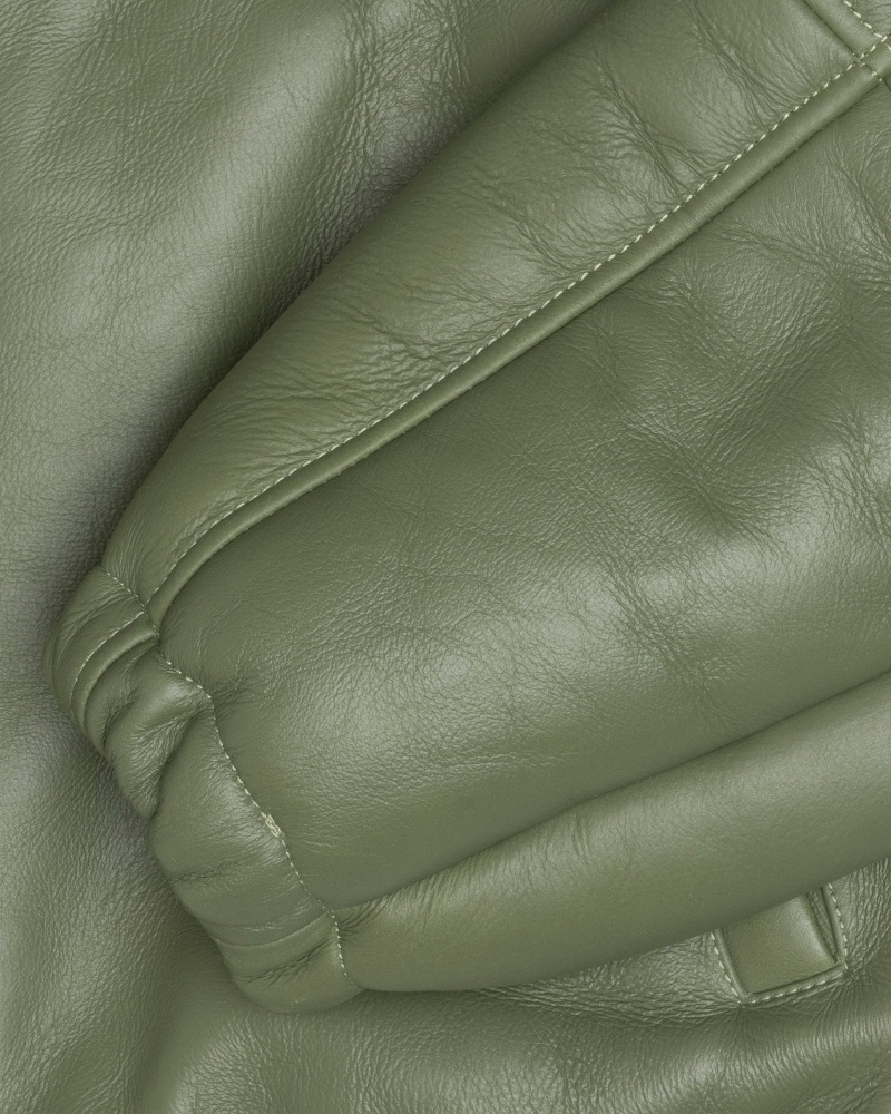 Stüssy Work Jacket Shearling Long Sleeve Outerwear Green | IOB-254780