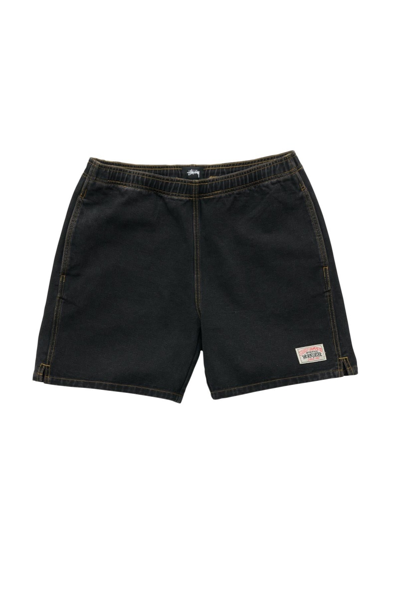 Stüssy Workgear Denim Short Shorts Black Denim | VJW-276084