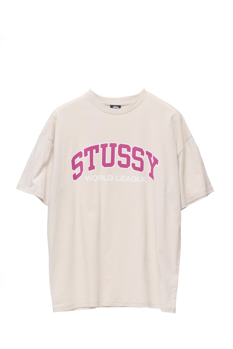 Stüssy World League Relaxed Tee Tees White Sand | ZPH-154238